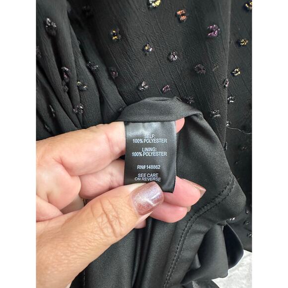 Torrid Mini Clip Dot Blouson Dress 2 2X Smocked Neck Waist - Picture 8 of 11